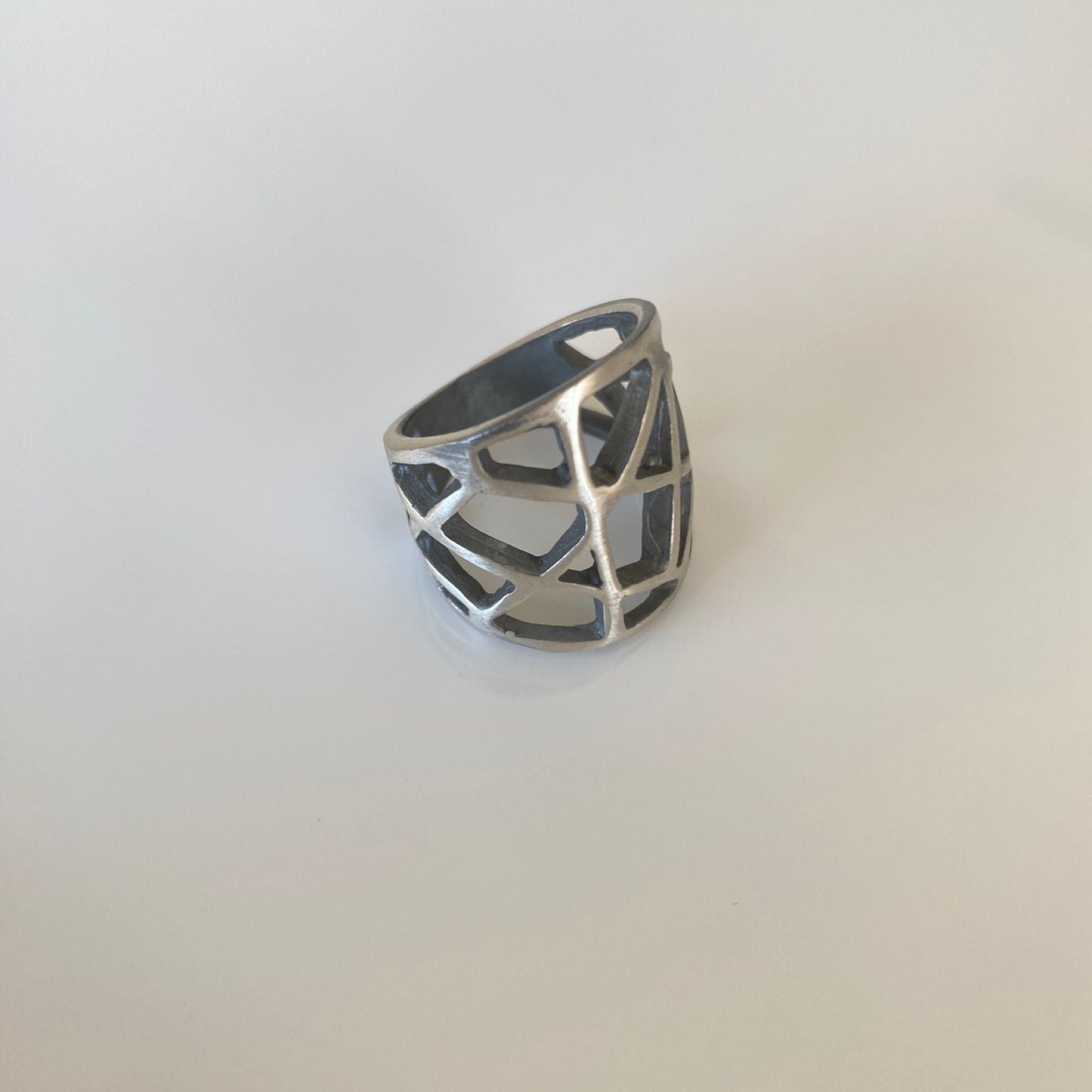 Geometrical Chunky Silver Ring