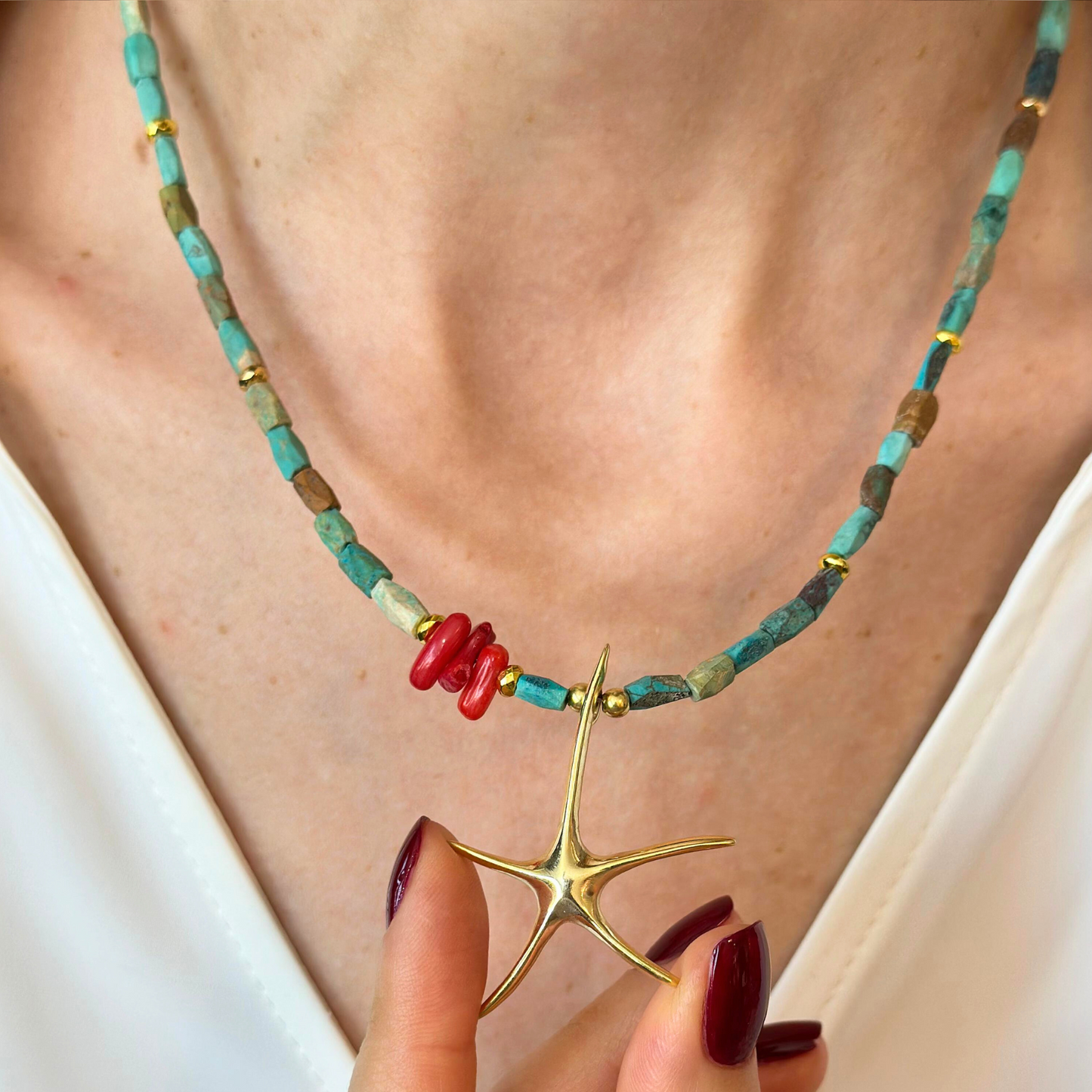 Turquoise Starfish Necklace