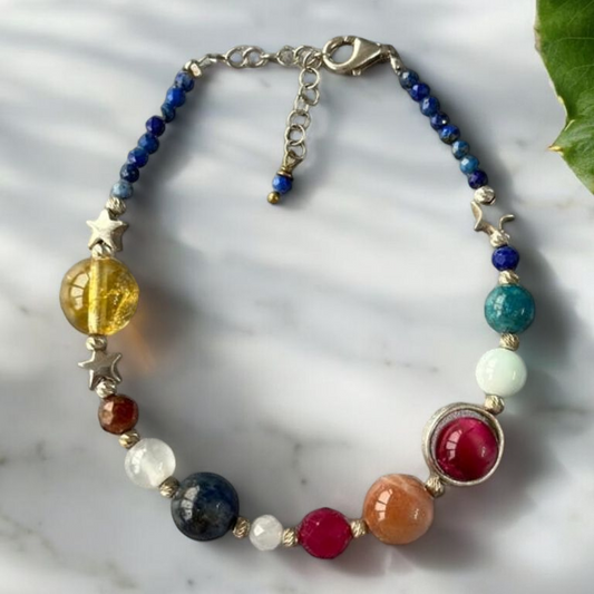 Solar System Bracelet with Gemstones