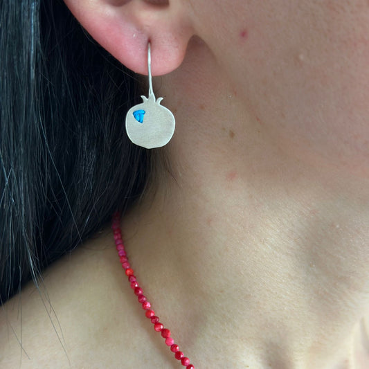 Silver Pomegranate Blossom Earrings