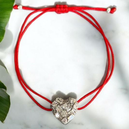 Zirconium Heart Cord Bracelet