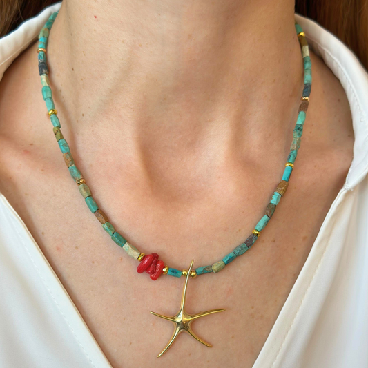 Turquoise Starfish Necklace