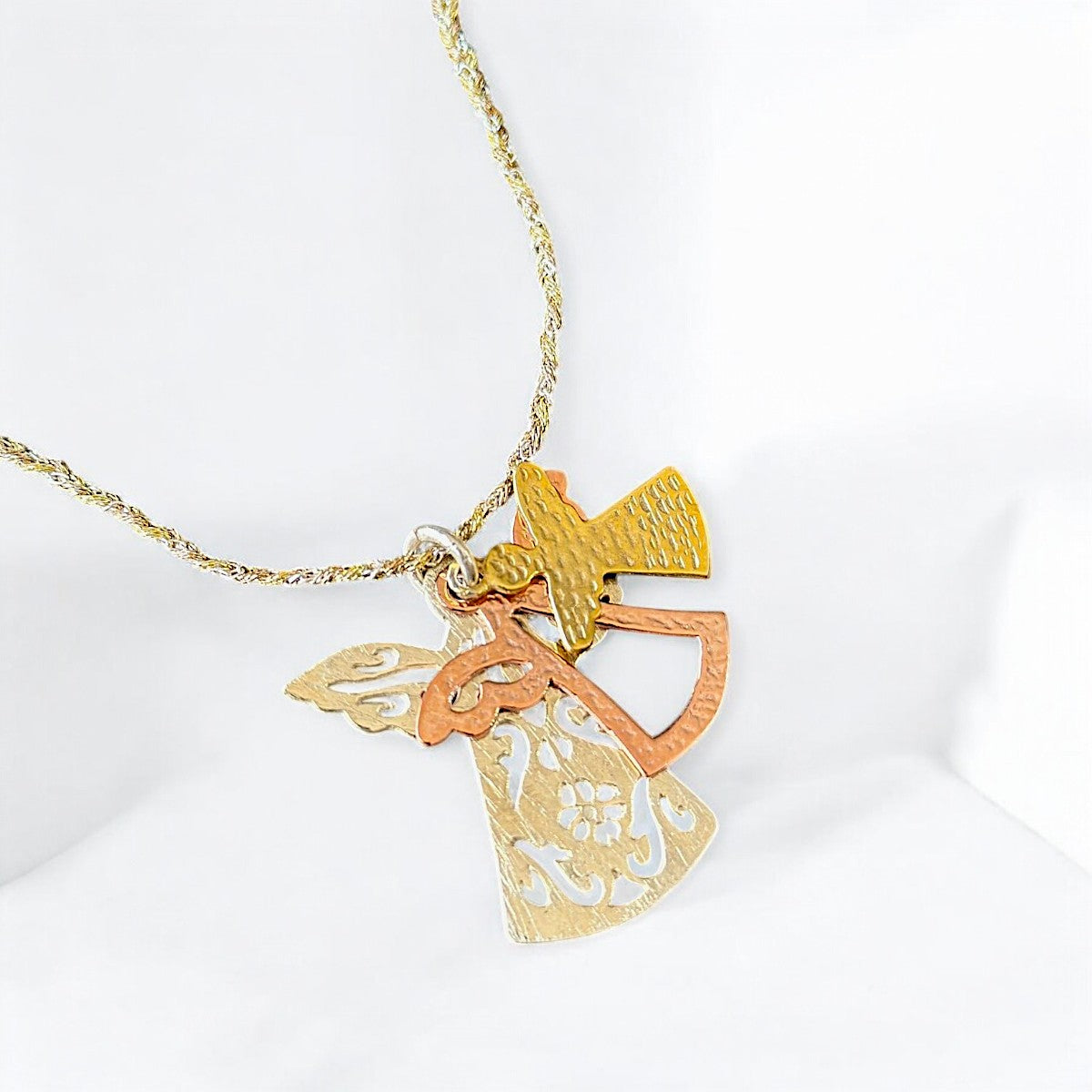 Three Angels Necklace Silver Gold Rose Gold