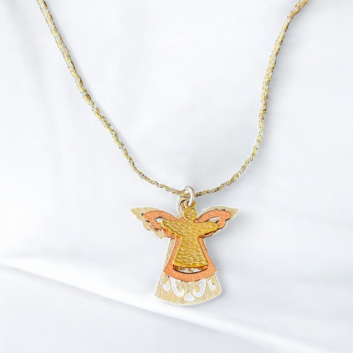 Three Angels Necklace Silver Gold Rose Gold