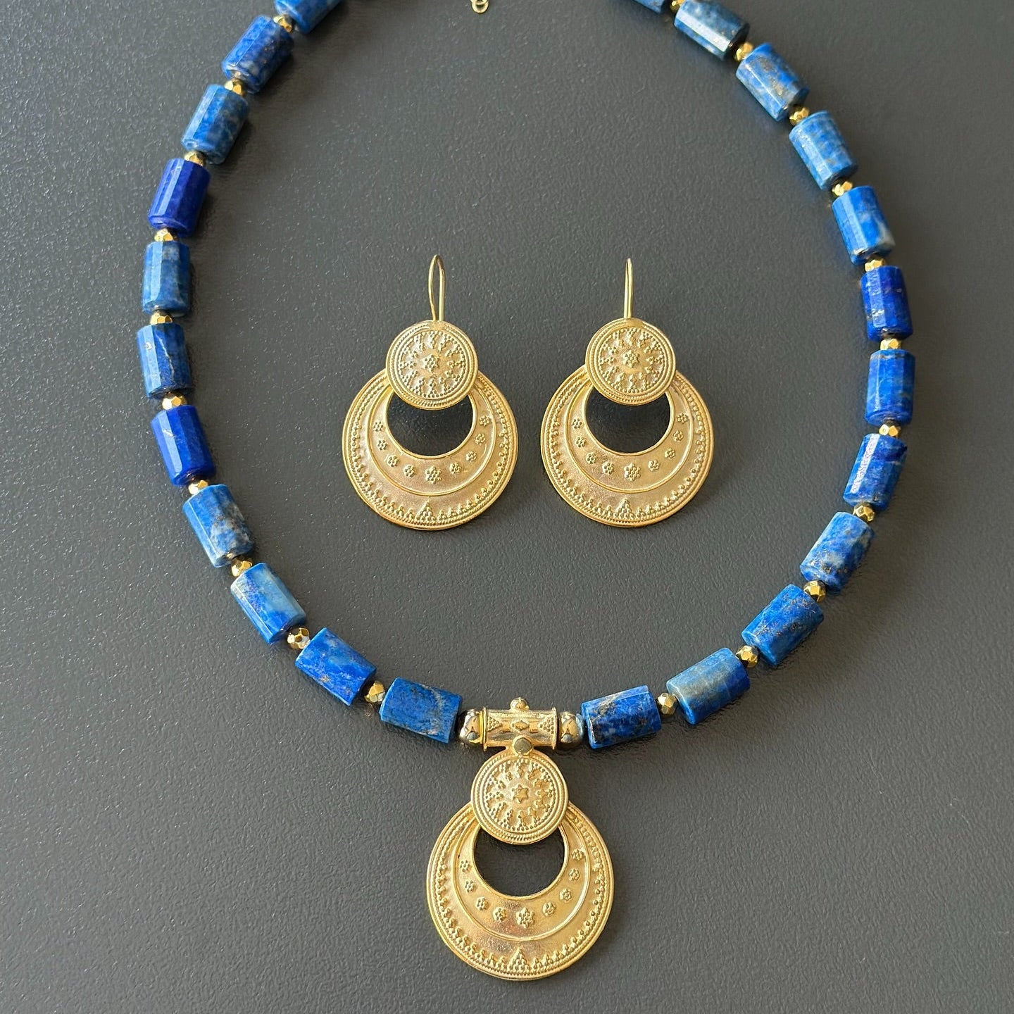 Circle Textured Gold Silver Earrings