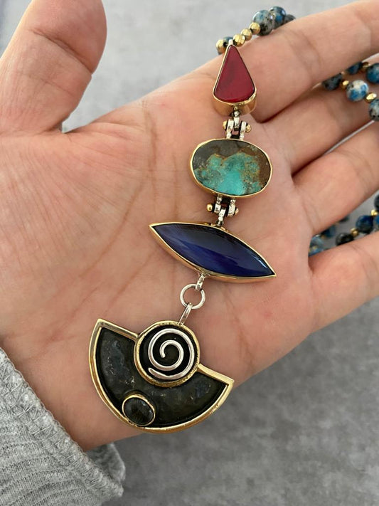 Romantic Gemstone Necklace in Sterling Silver