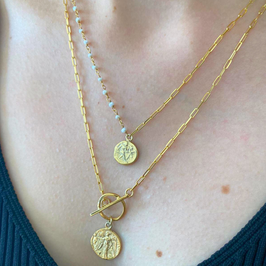 Paris Pearl Necklace 925 Sterling Silver 14K Gold Plated