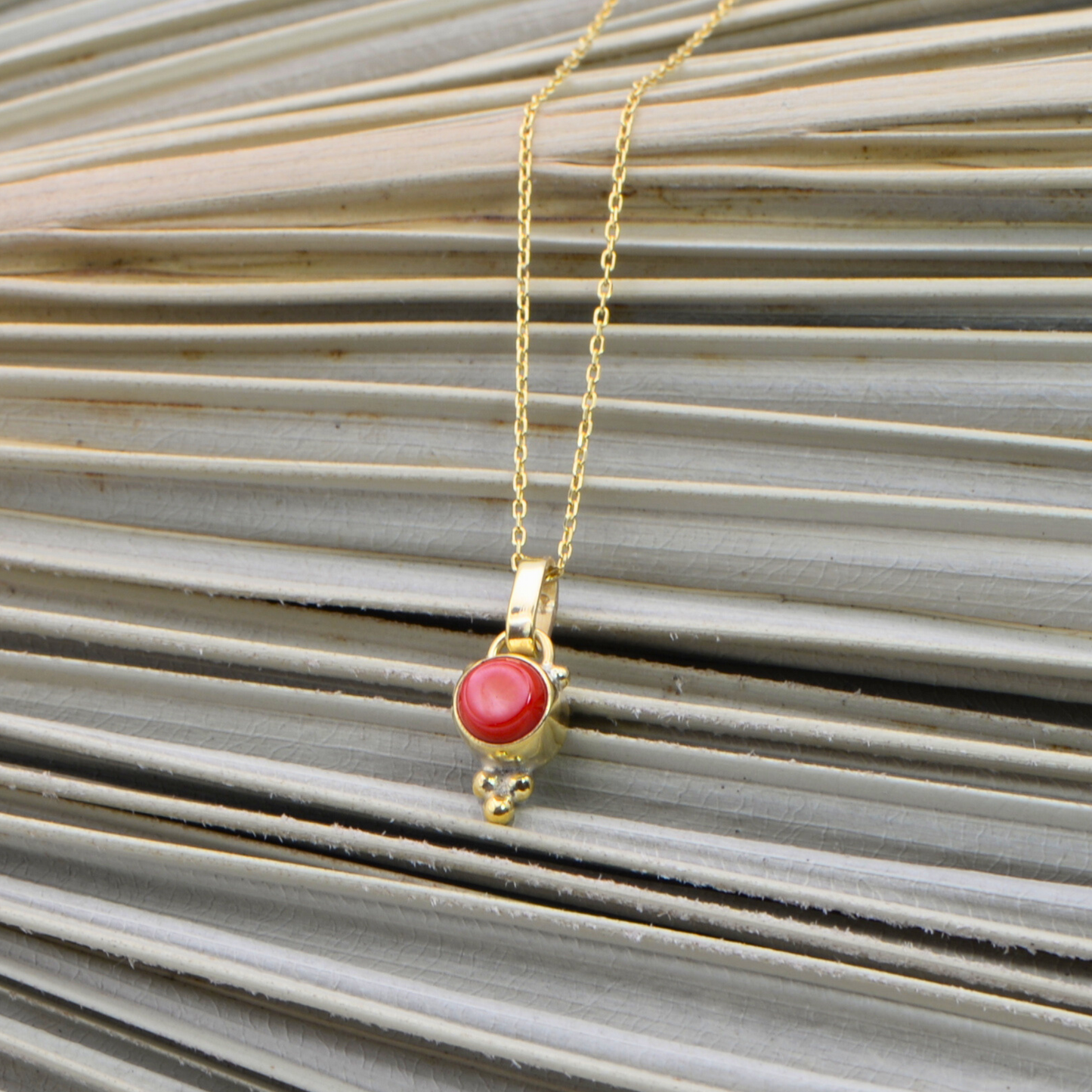 Merle Coral Gemstone Necklace and Earrings Set