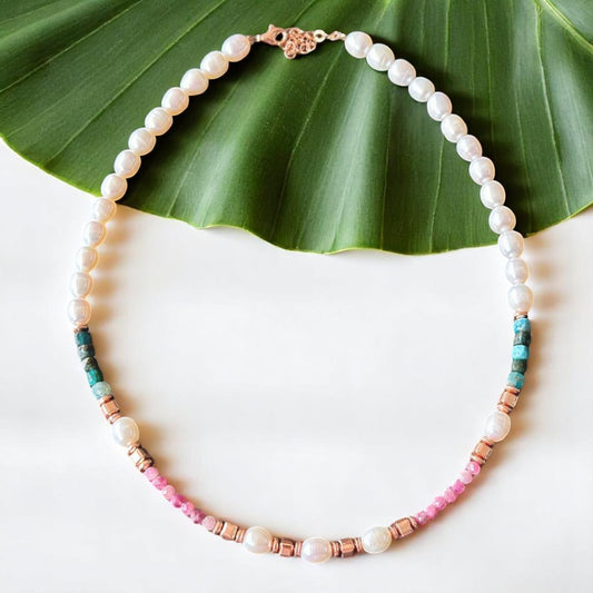Mood Gemstone and Pearls Necklace
