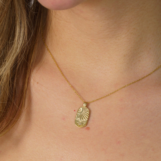 Sky Pendant Necklace 925 Sterling Silver Gold Plated