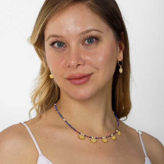 Hittite Sun Symbol Gold Plated Silver Earrings