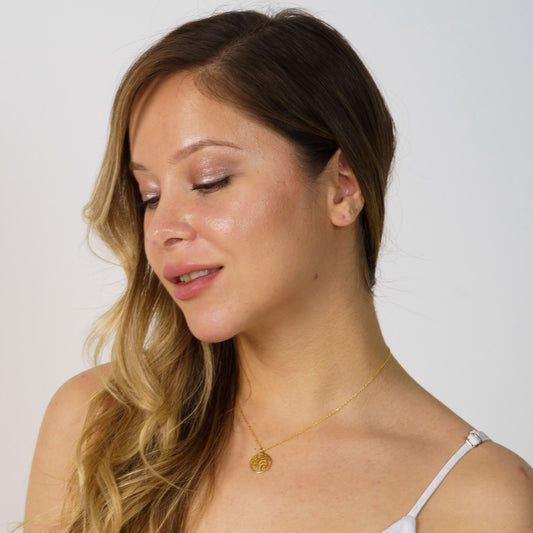 Tree of Life Pendant Necklace 925 Sterling Silver Gold Plated