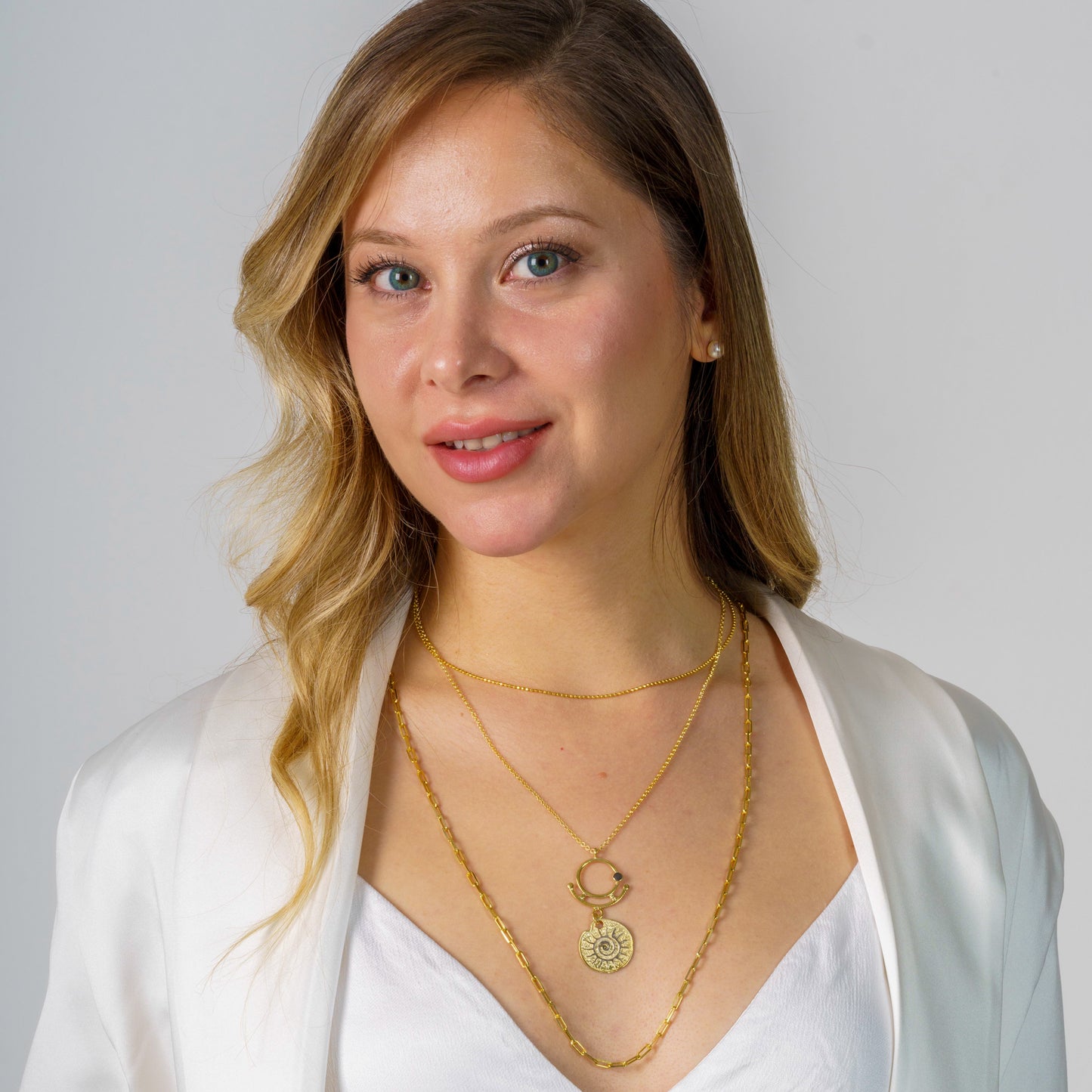 Sun Pendant Long Necklace 925 Sterling Silver 14k Gold Plated
