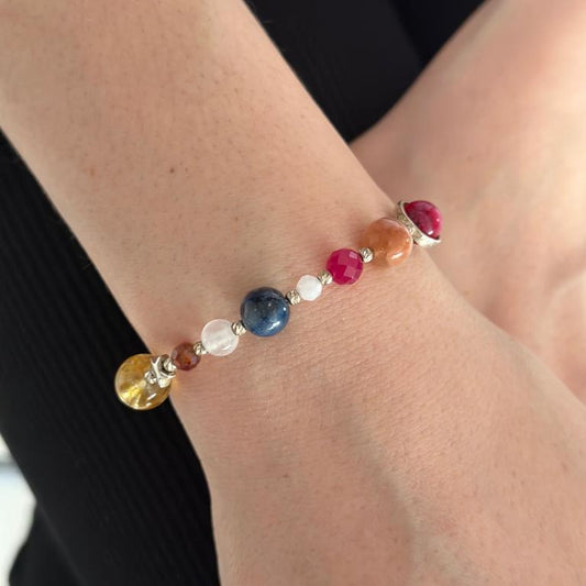 Solar System Bracelet with Gemstones
