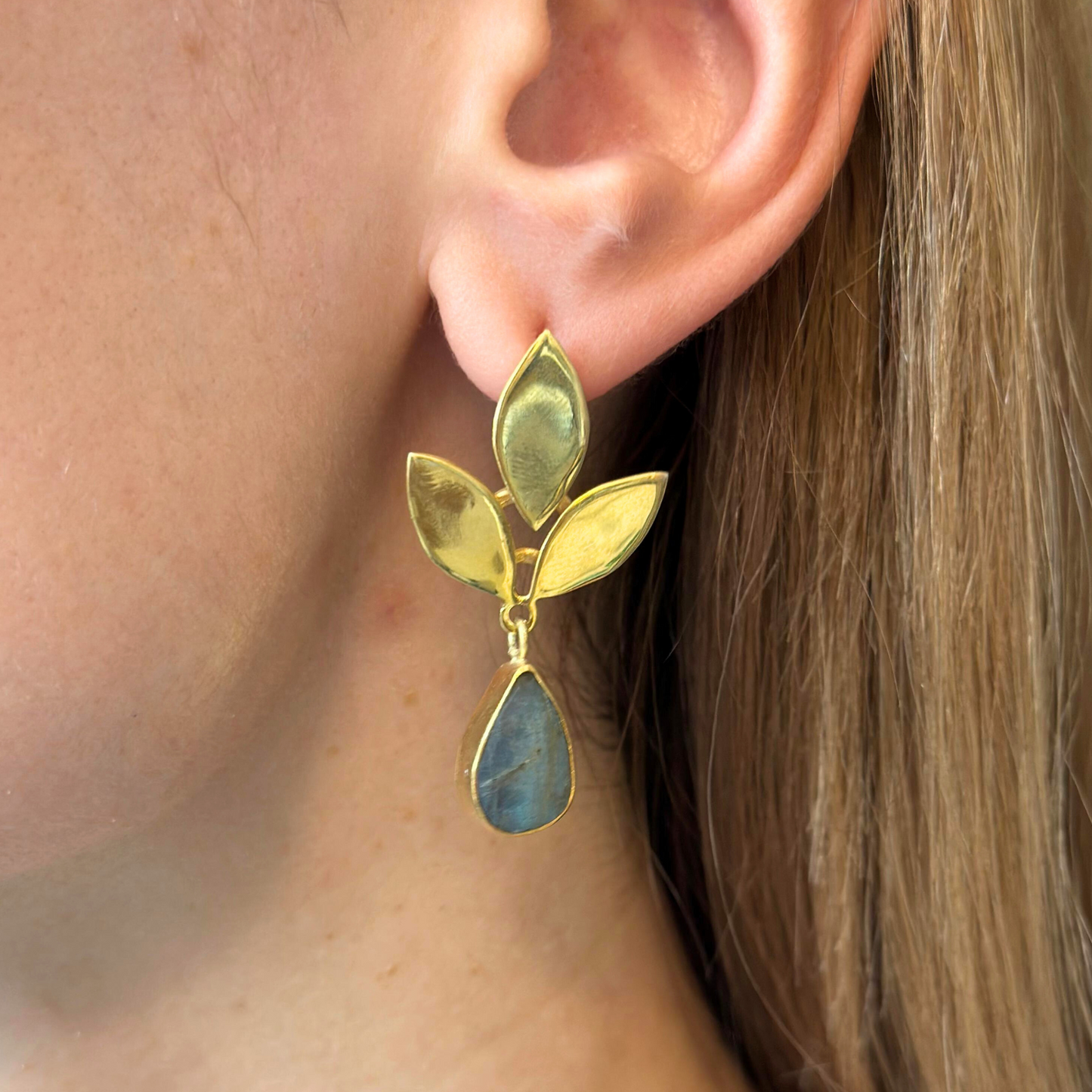 Labradorit Silver Dangle Drop Earrings