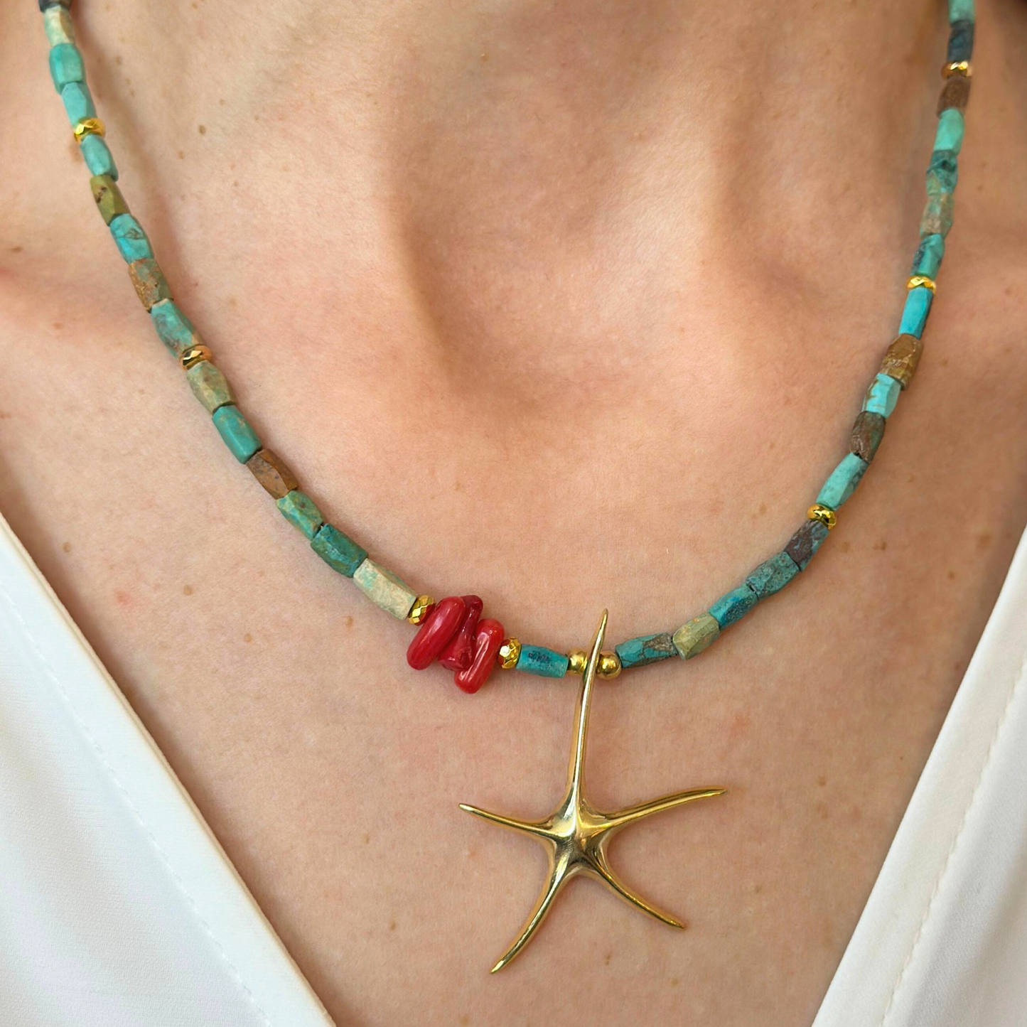 Turquoise Starfish Necklace