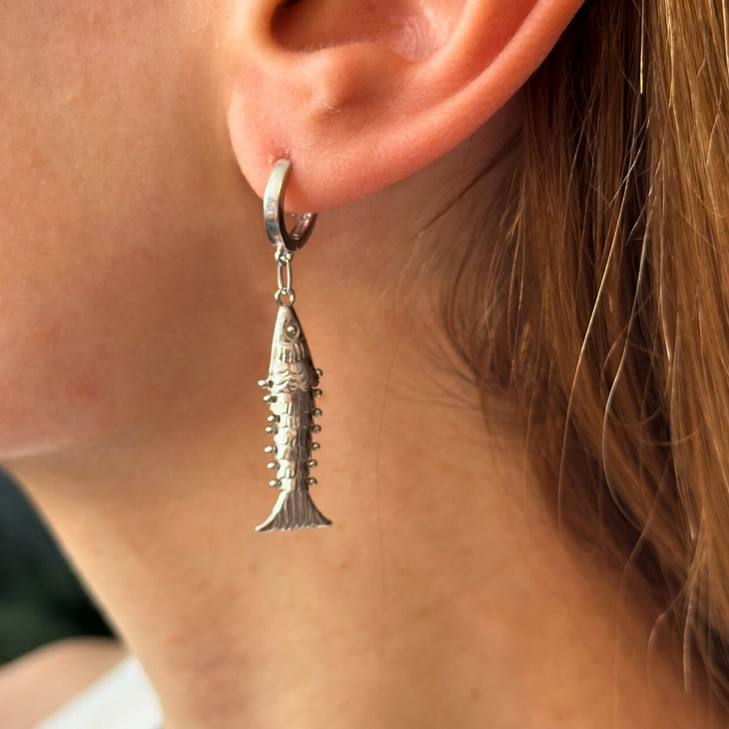 Mismatched Sardine and Gemstone Earrings