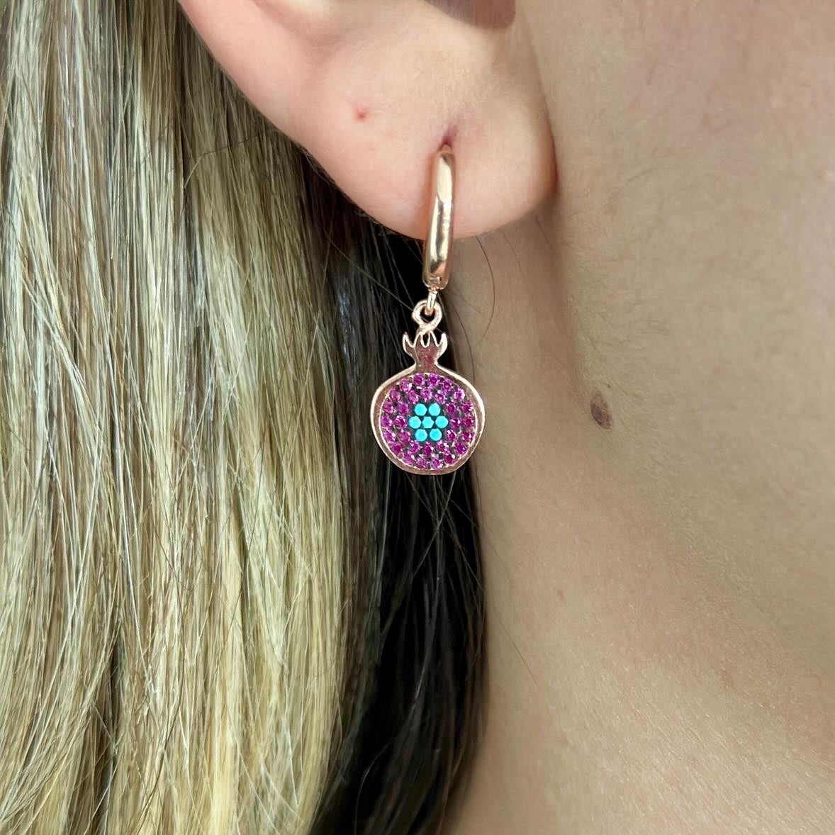 Pomegranate Garnet Earrings