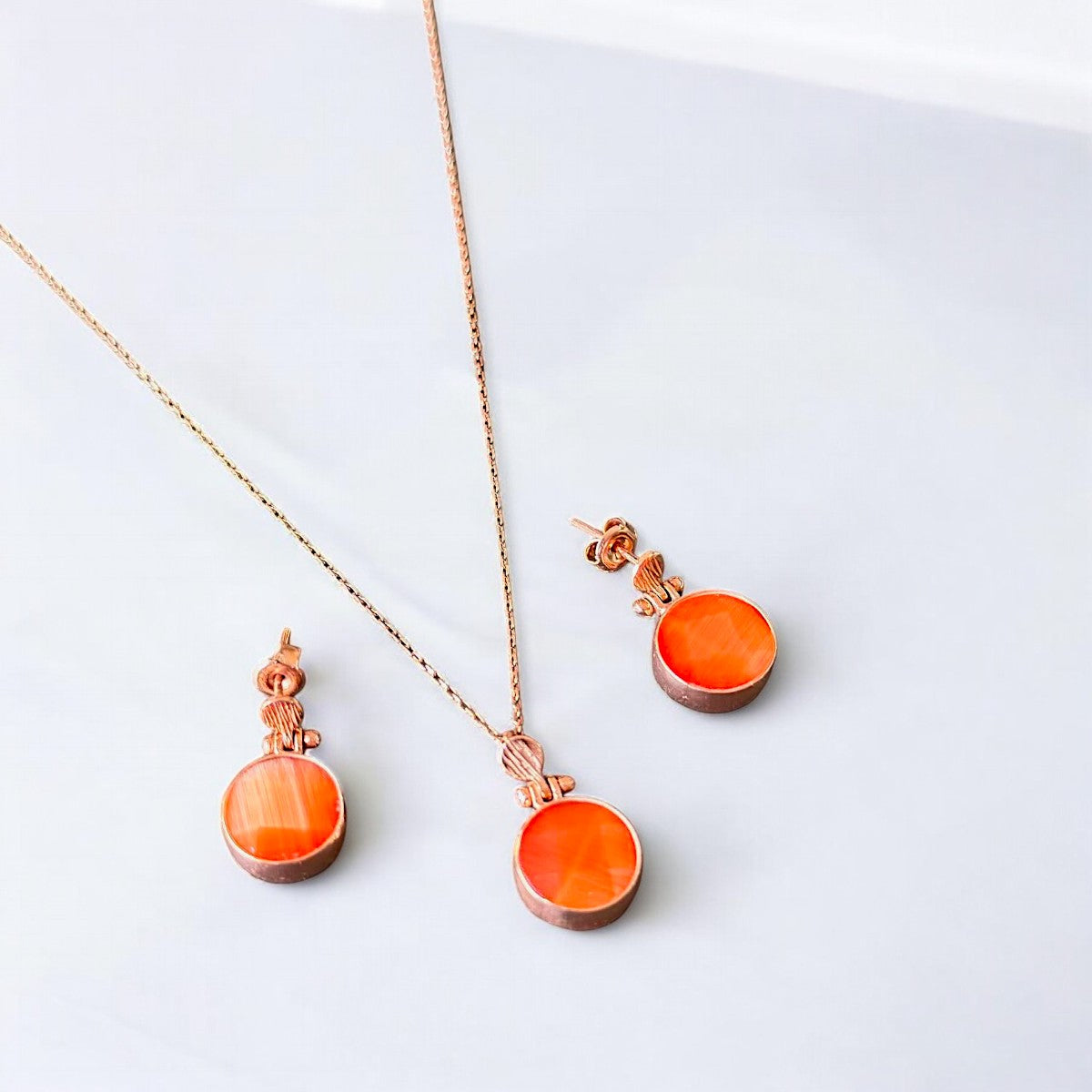 Sunset Necklace - Handmade 925 Sterling Silver Rose Gold Plated