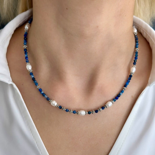 Lapis Lazuli and Pearl Necklace