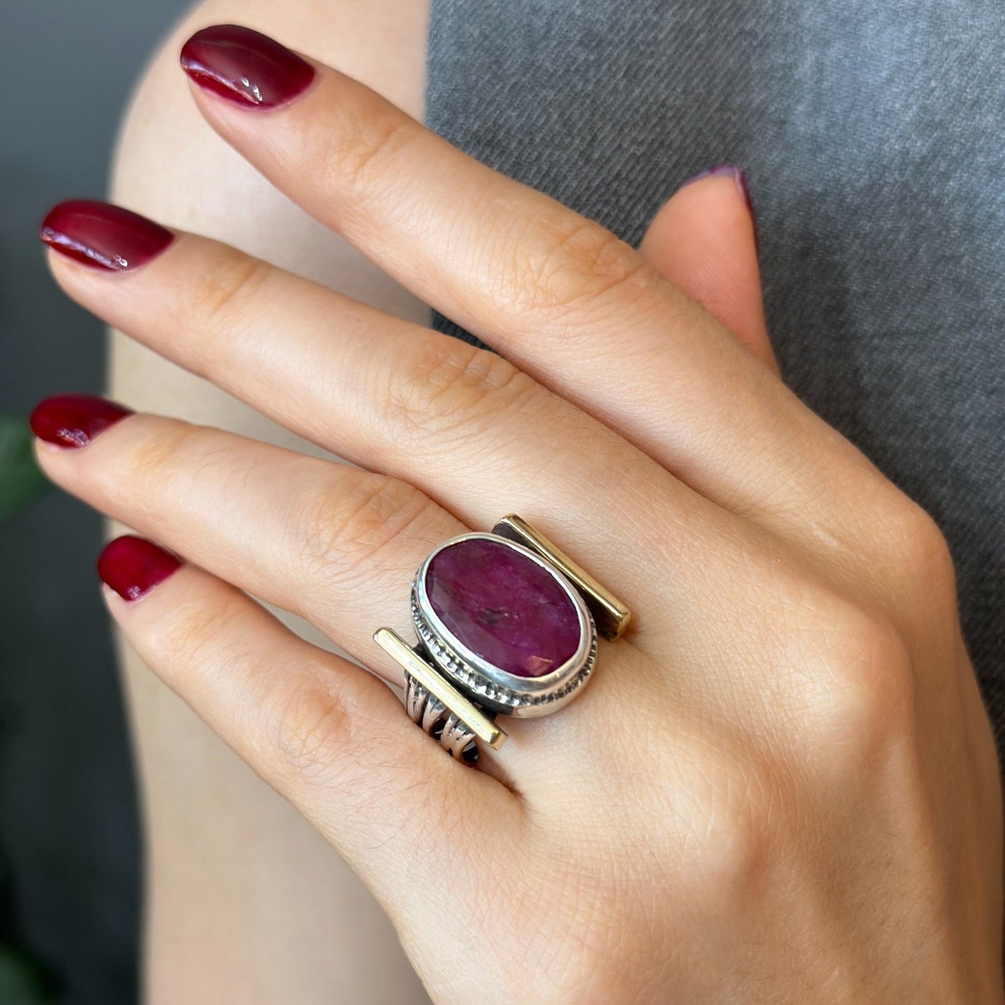 Chunky Ruby Statement Ring