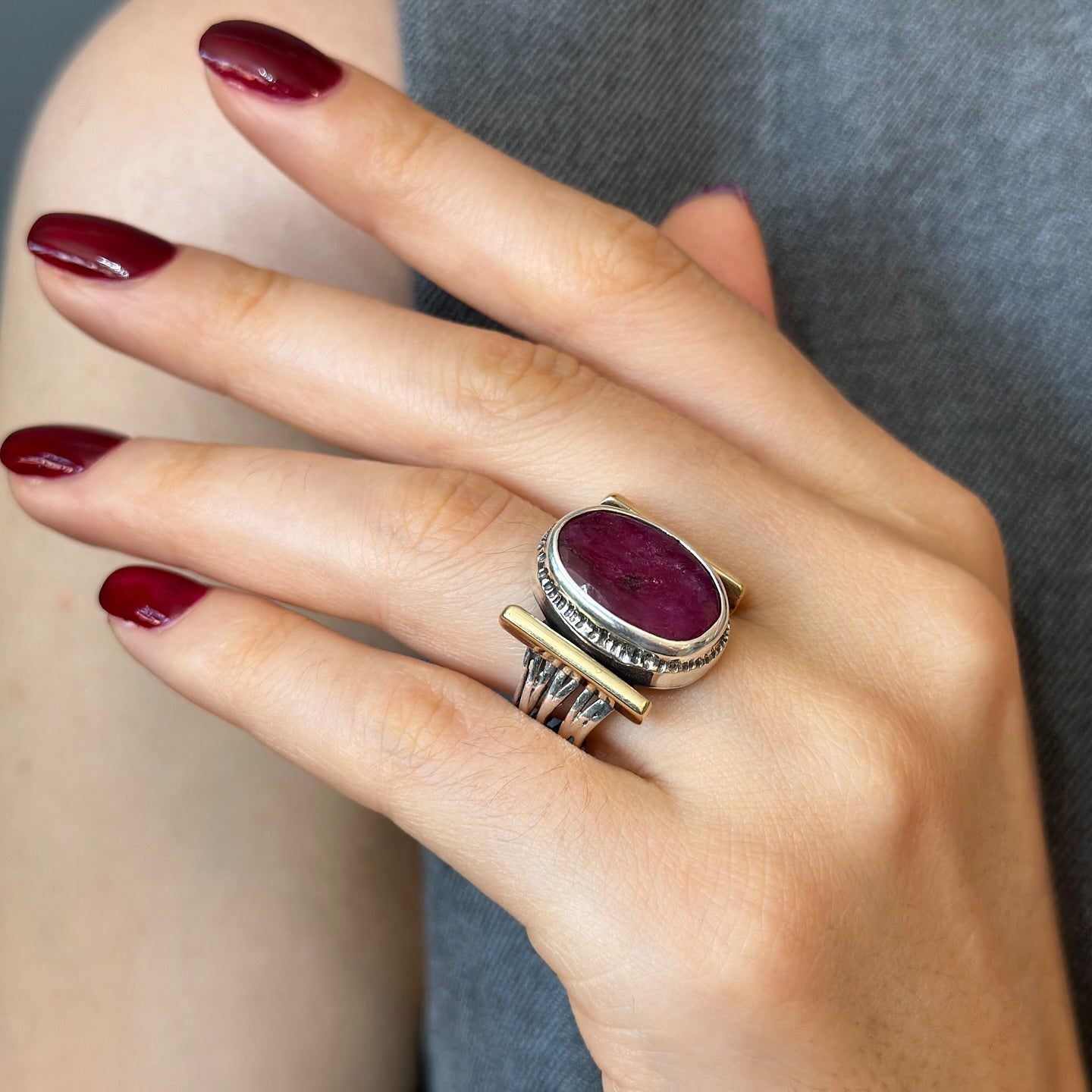 Chunky Ruby Statement Ring