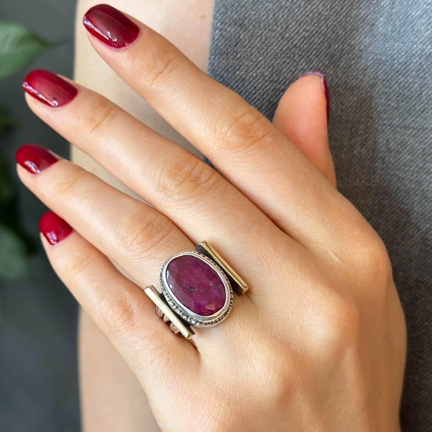 Chunky Ruby Statement Ring