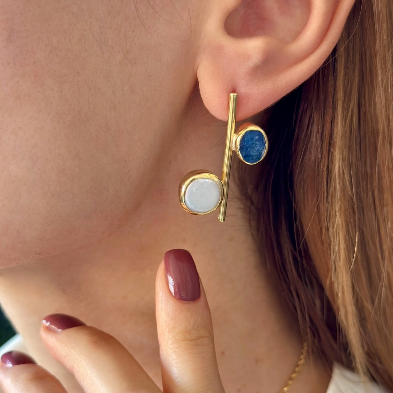 Kyanite and Mother of Pearl Jewellery Set