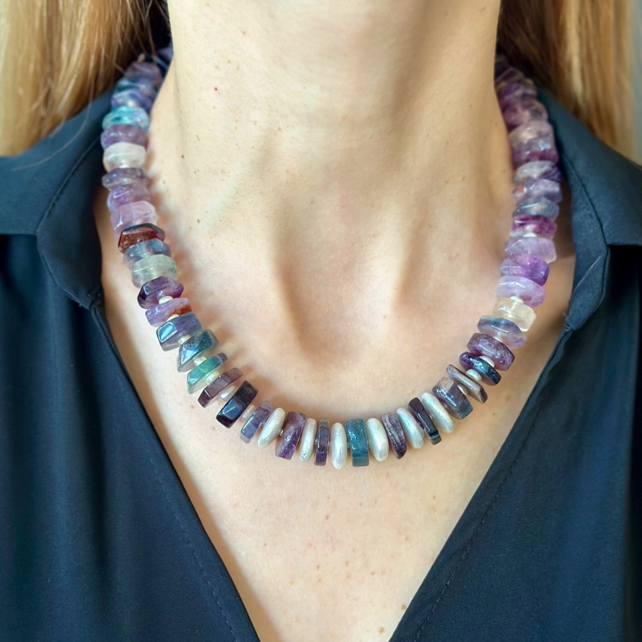 Fluorite Gemstone Necklace