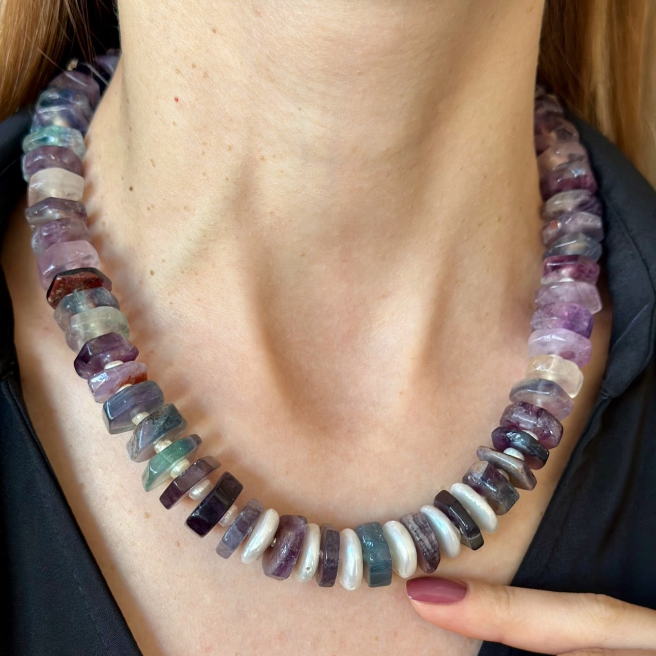 Fluorite Gemstone Necklace