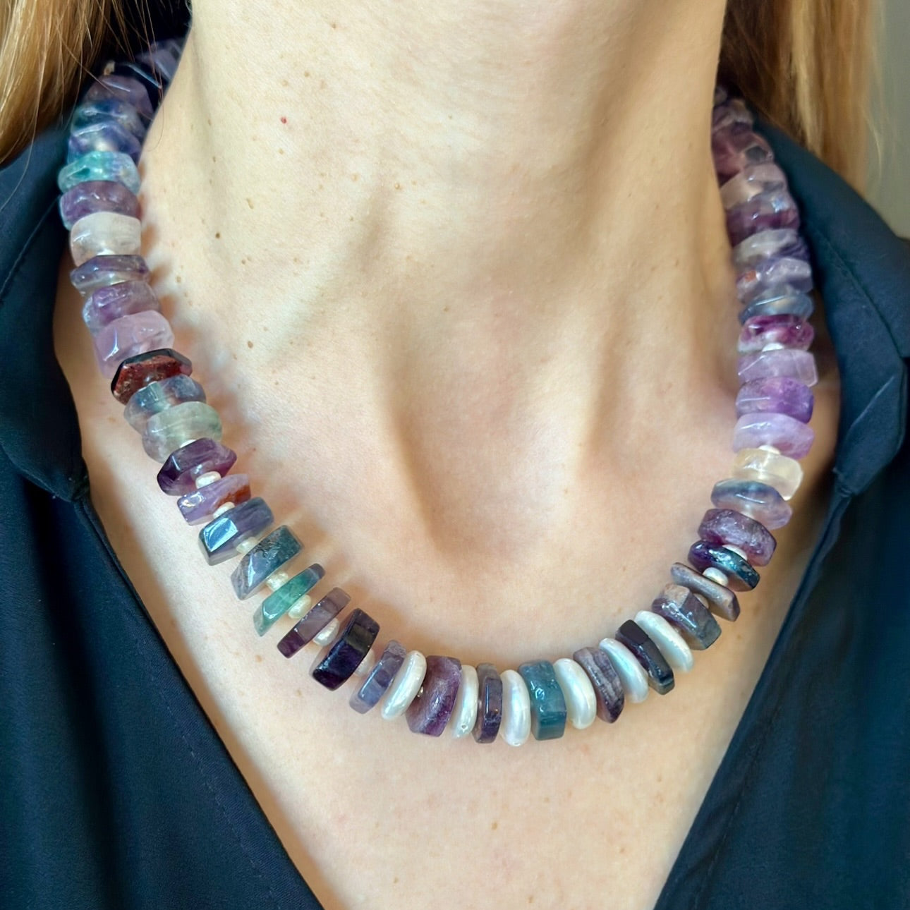 Fluorite Gemstone Necklace
