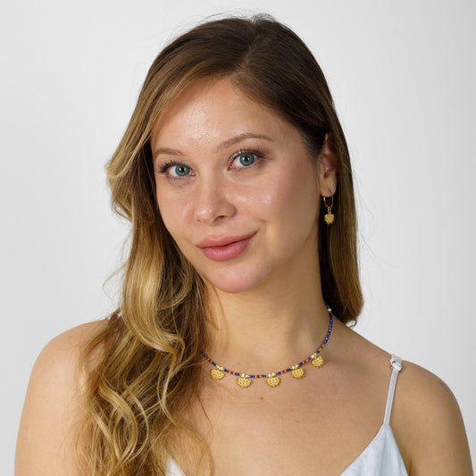 Hittite Sun Symbol Lapis Lazuli Gemstone Necklace