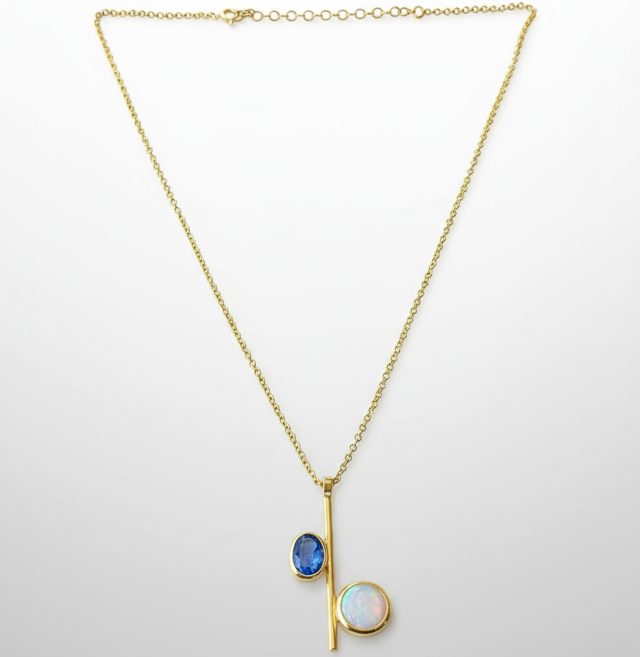 Kyanite and Mother of Pearl Necklace