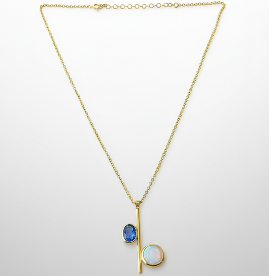 Kyanite and Mother of Pearl Necklace