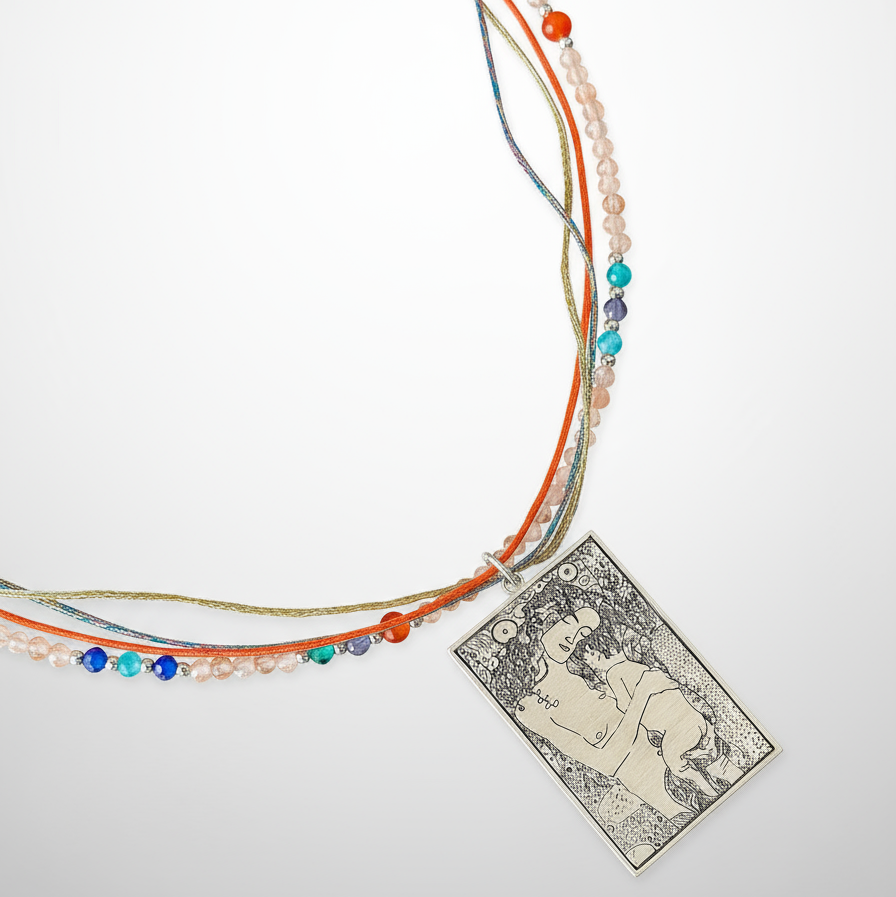Mother and Child Klimt Necklace