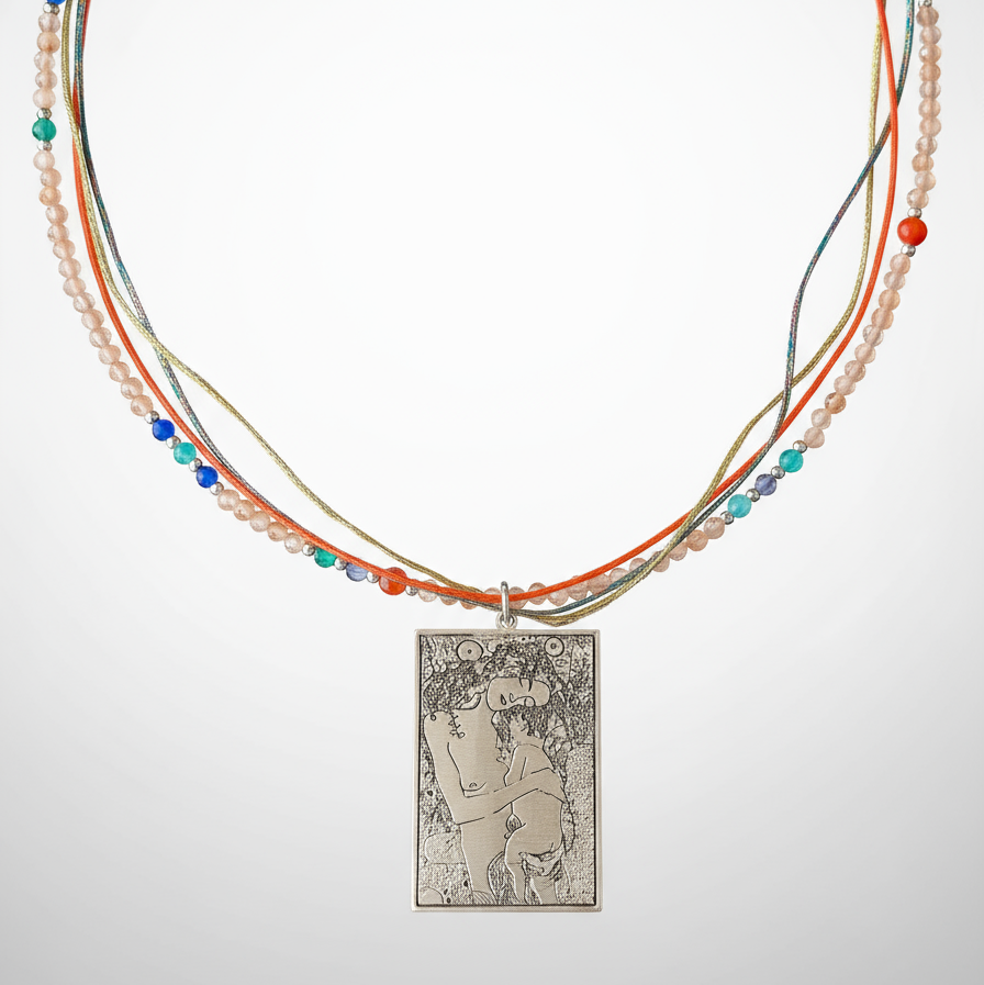 Mother and Child Klimt Necklace