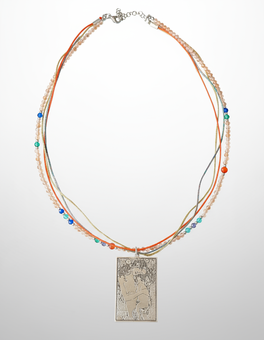 Mother and Child Klimt Necklace