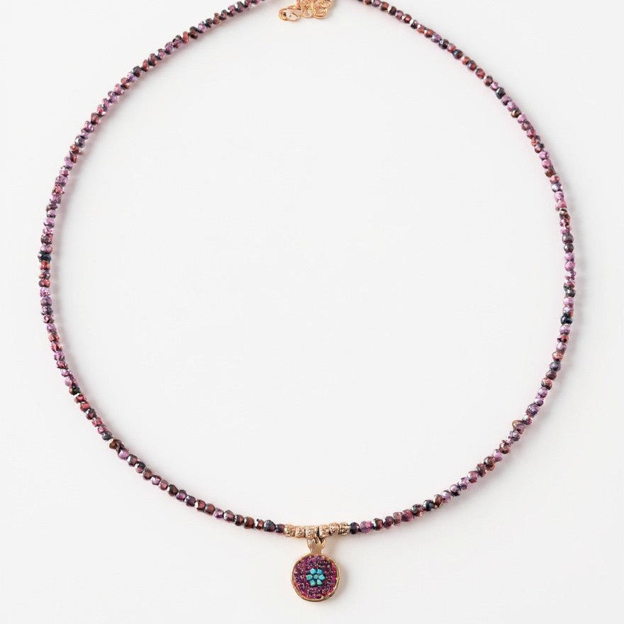 Pomegranate Garnet Necklace and Earrings Set