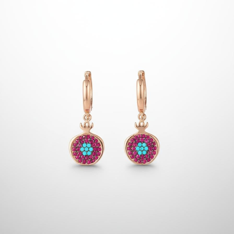 Pomegranate Garnet Necklace and Earrings Set