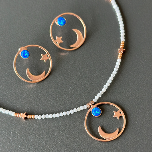 Night Night Earrings and Necklace Set
