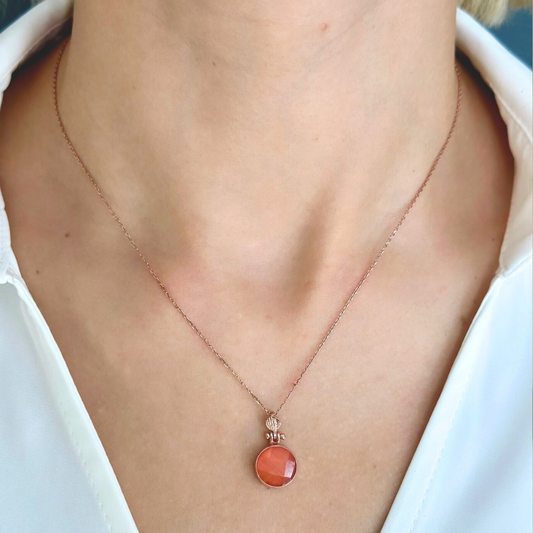 Sunset Necklace - Handmade 925 Sterling Silver Rose Gold Plated