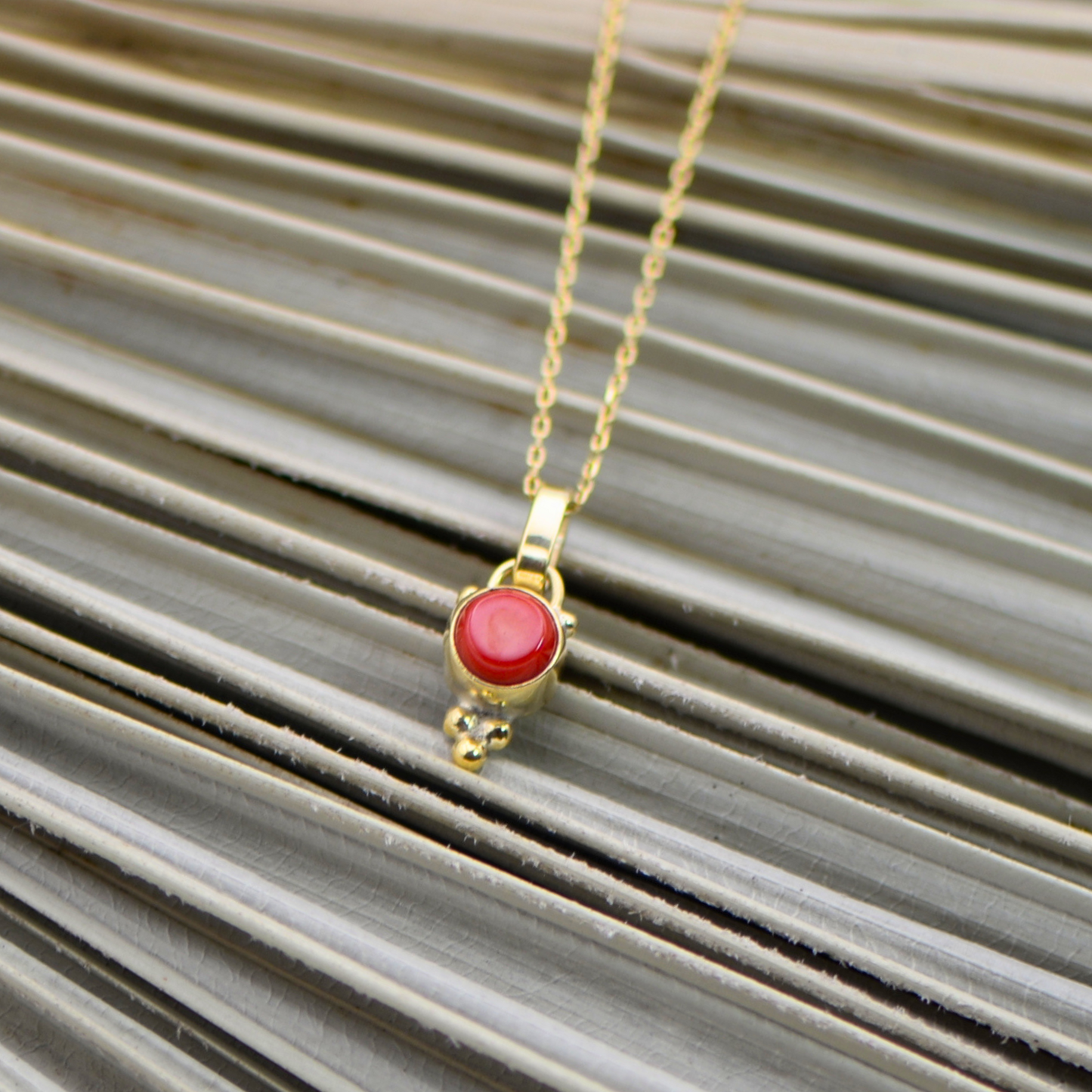 Merle Coral Gemstone Necklace and Earrings Set