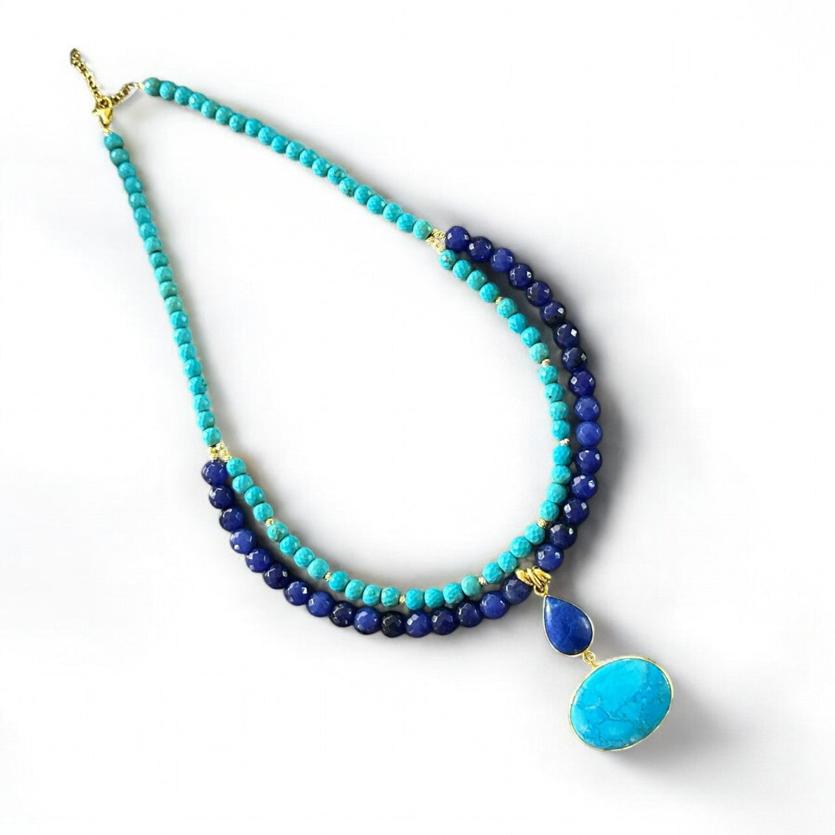 Turquoise and Lapis Lazuli Gemstone Necklace