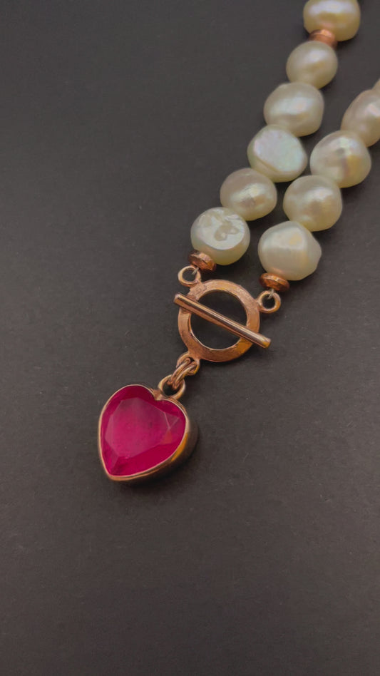 Baroque Pearl Heart Necklace