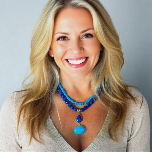 Turquoise and Lapis Lazuli Gemstone Necklace