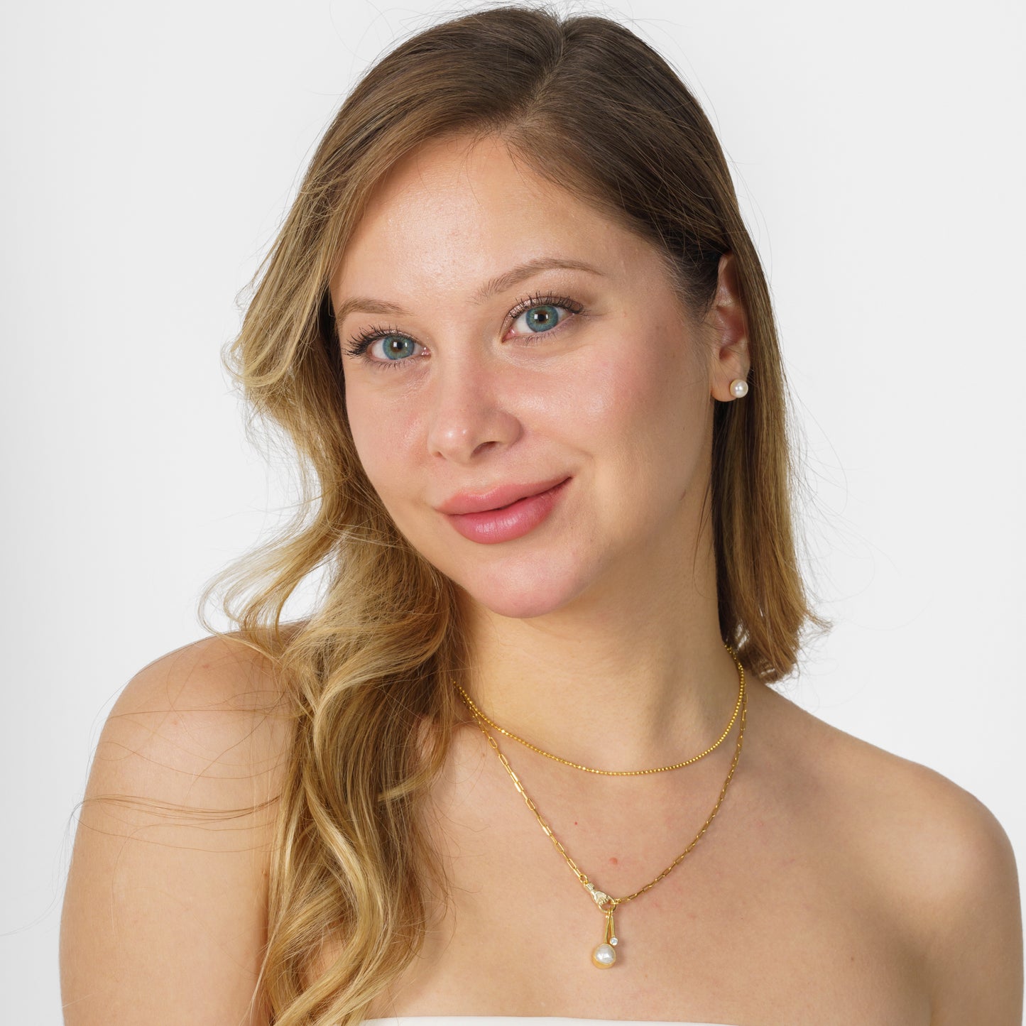 Holding Pearl Gold Plated 925 Sterling Silver Necklace