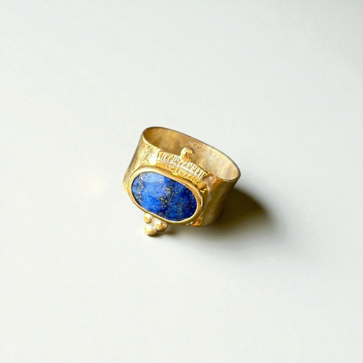 Lapis Lazuli Ring in Sterling Silver Gold Plated