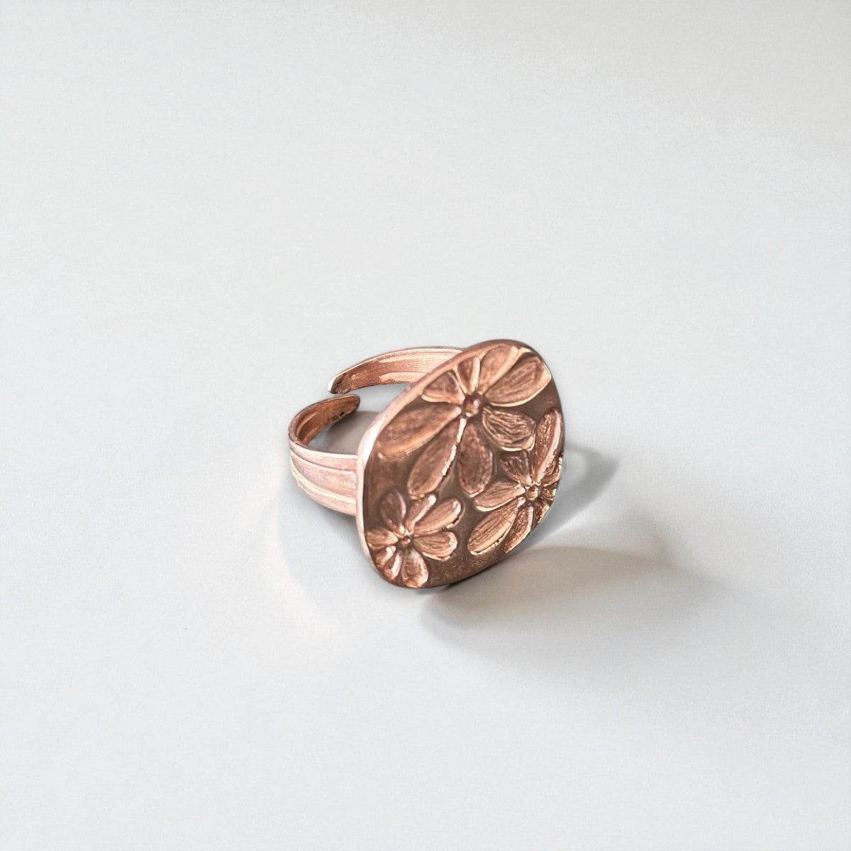 Flowers Sterling Silver Ring Rose Gold Plated